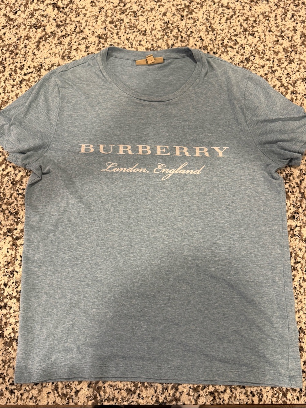 Burberry Light Blue Logo Crewneck Men's Tee